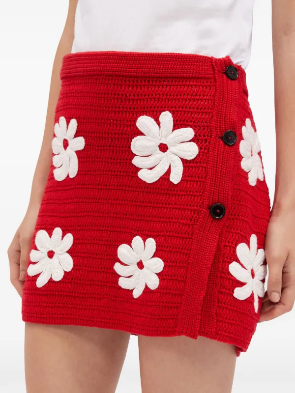 【関税込み】MSGM レッド クロシェ ミニスカート MSGM クロシェ ミニスカート | レッド | FARFETCH JP