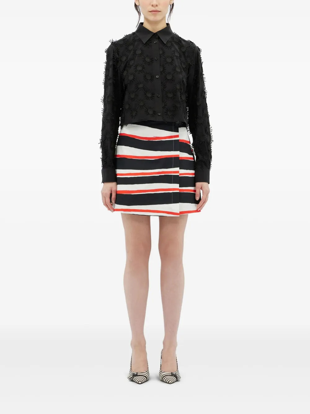 MSGM printed mini skirt - Zwart