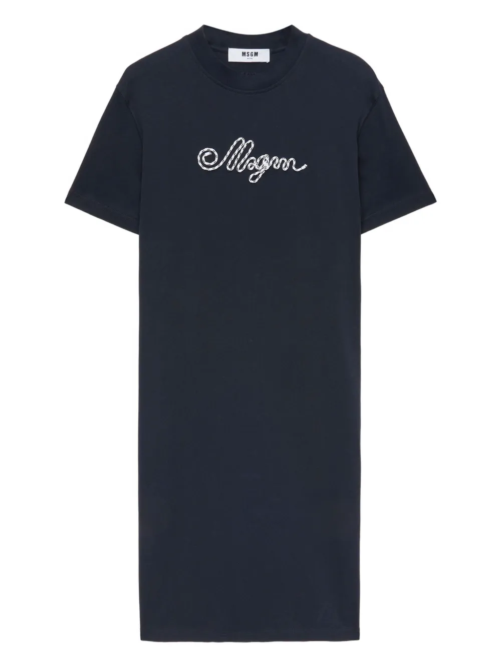 MSGM logo-embroidered midi dress | Blue | Image 1