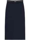 MSGM logo-waistband midi skirt - Blue