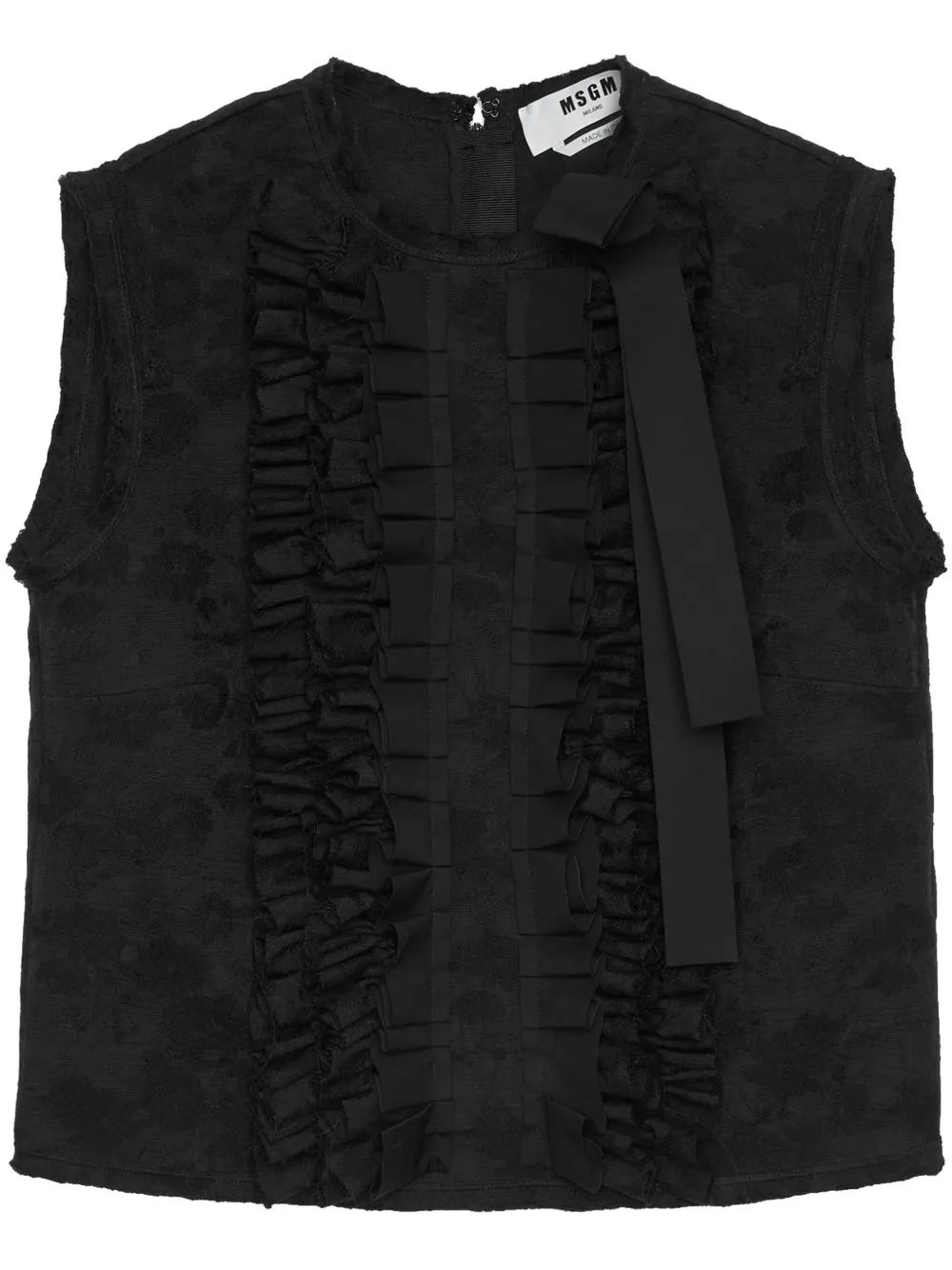 MSGM ruffled top | Black | Image 1