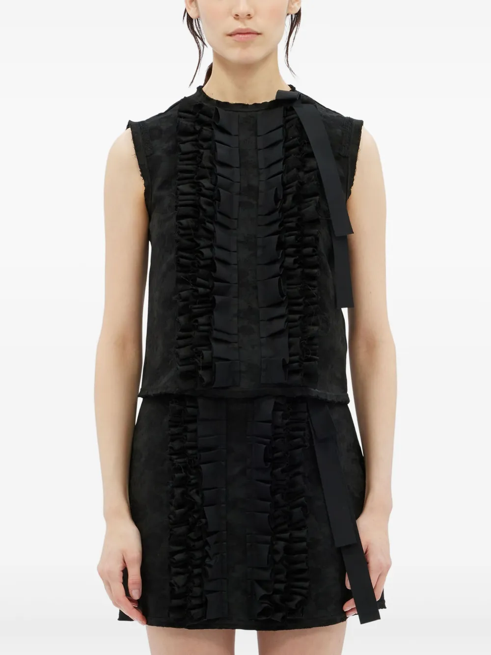 MSGM Top met ruches Zwart