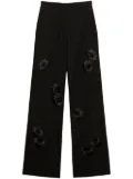 MSGM floral-embroidered trousers - Black