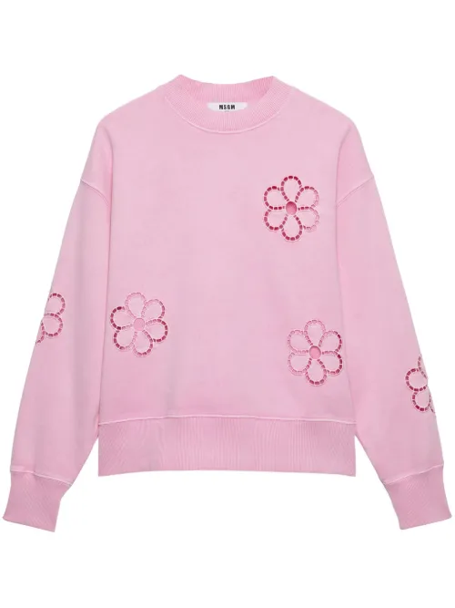 Sweat à fleurs brodées - MSGM - Modalova
