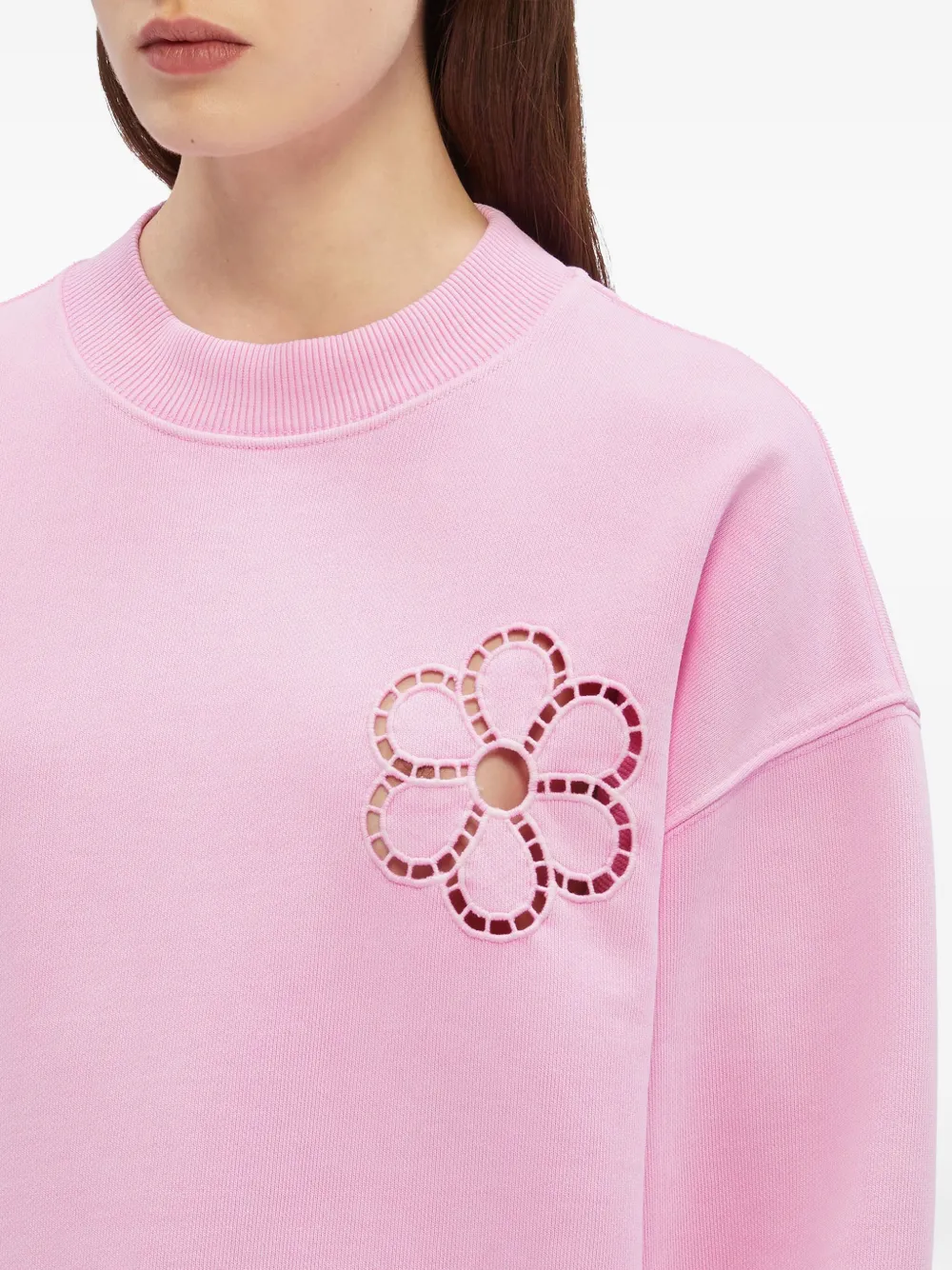 MSGM Sweater met geborduurde bloemen Roze