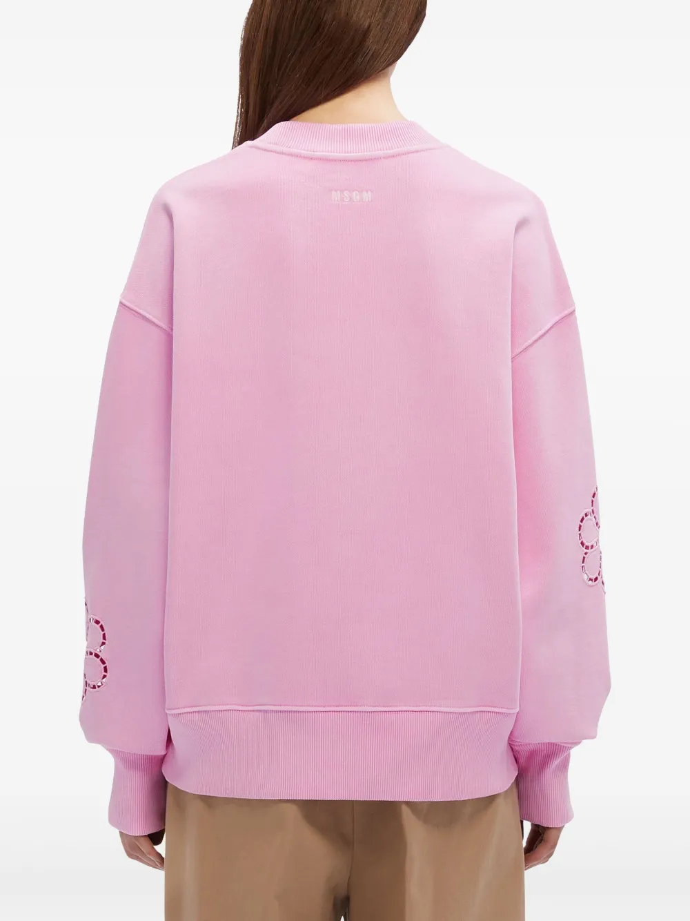 MSGM Sweater met geborduurde bloemen Roze