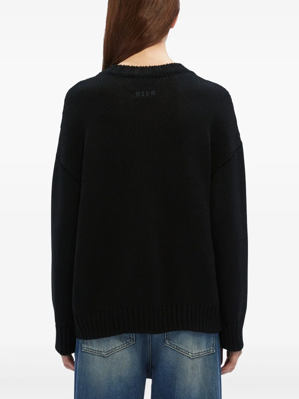 MSGM Intarsia trui met patroon Zwart
