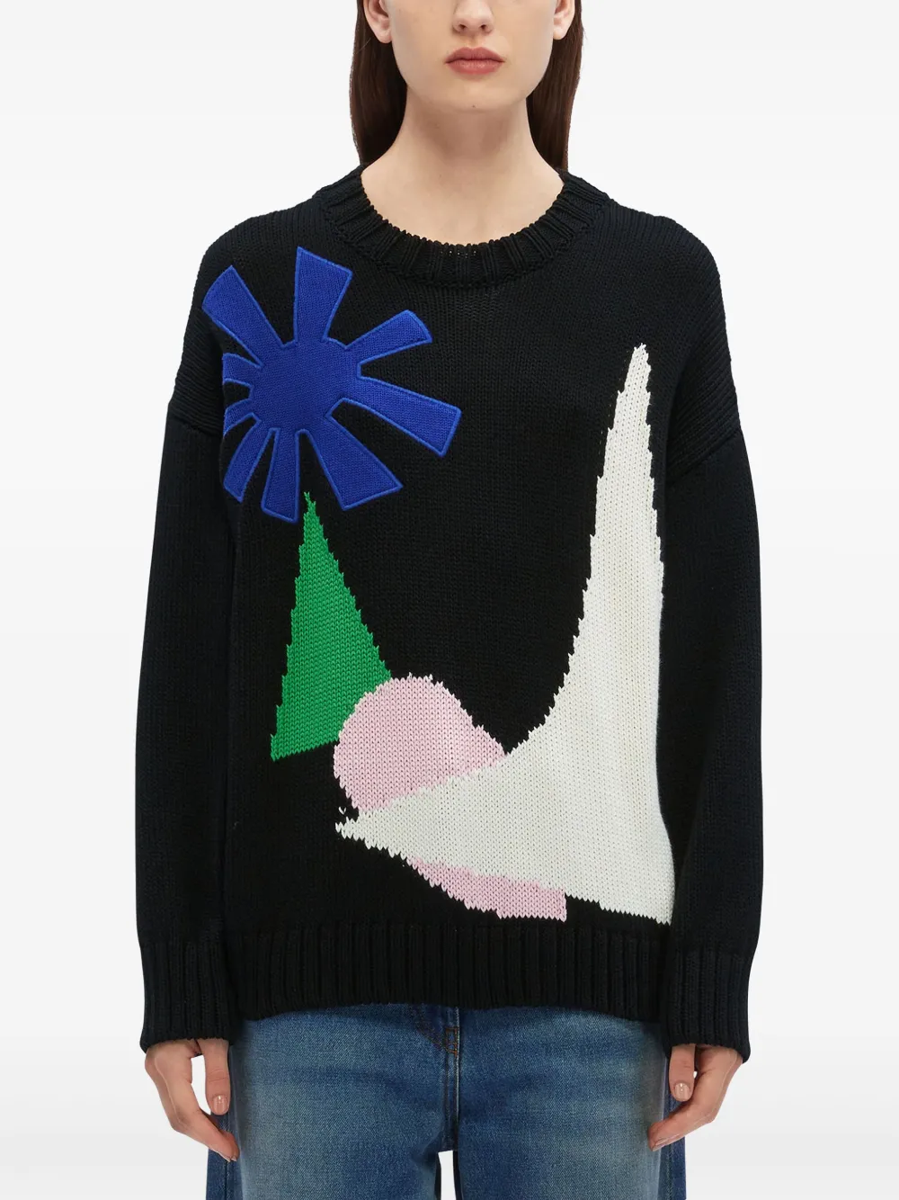 MSGM Intarsia trui met patroon Zwart