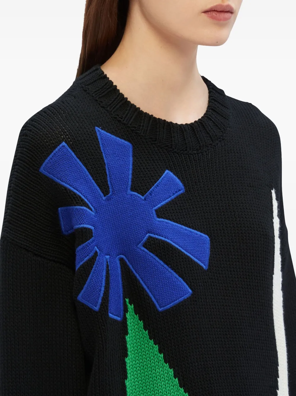 MSGM Intarsia trui met patroon Zwart