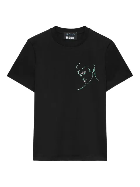 MSGM embroidered-motif T-shirt