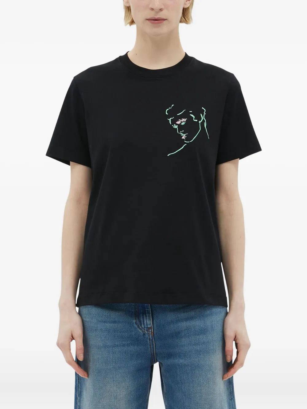 MSGM T-shirt met geborduurd patroon Zwart