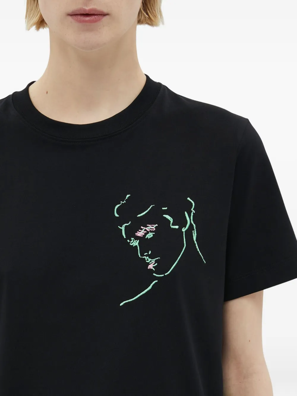 MSGM T-shirt met geborduurd patroon Zwart