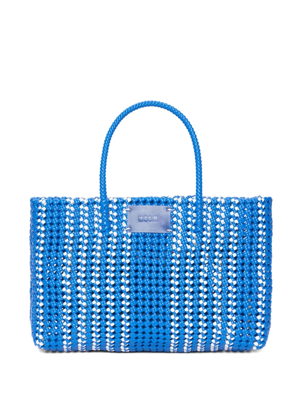 MSGM logo-patch tote bag | Blue | Image 1