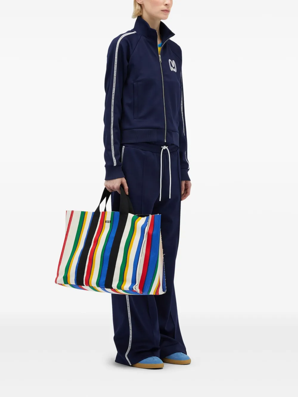 MSGM Sweater met gestreept detail Blauw