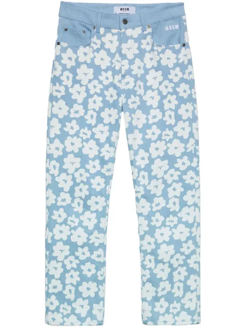 MSGM pantalones rectos con estampado floral