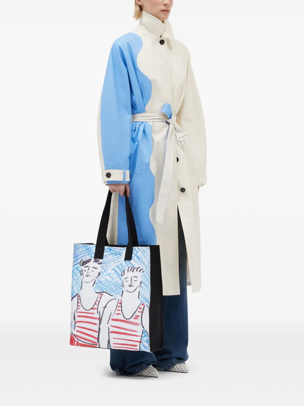 MSGM Shopper met grafische print - Zwart