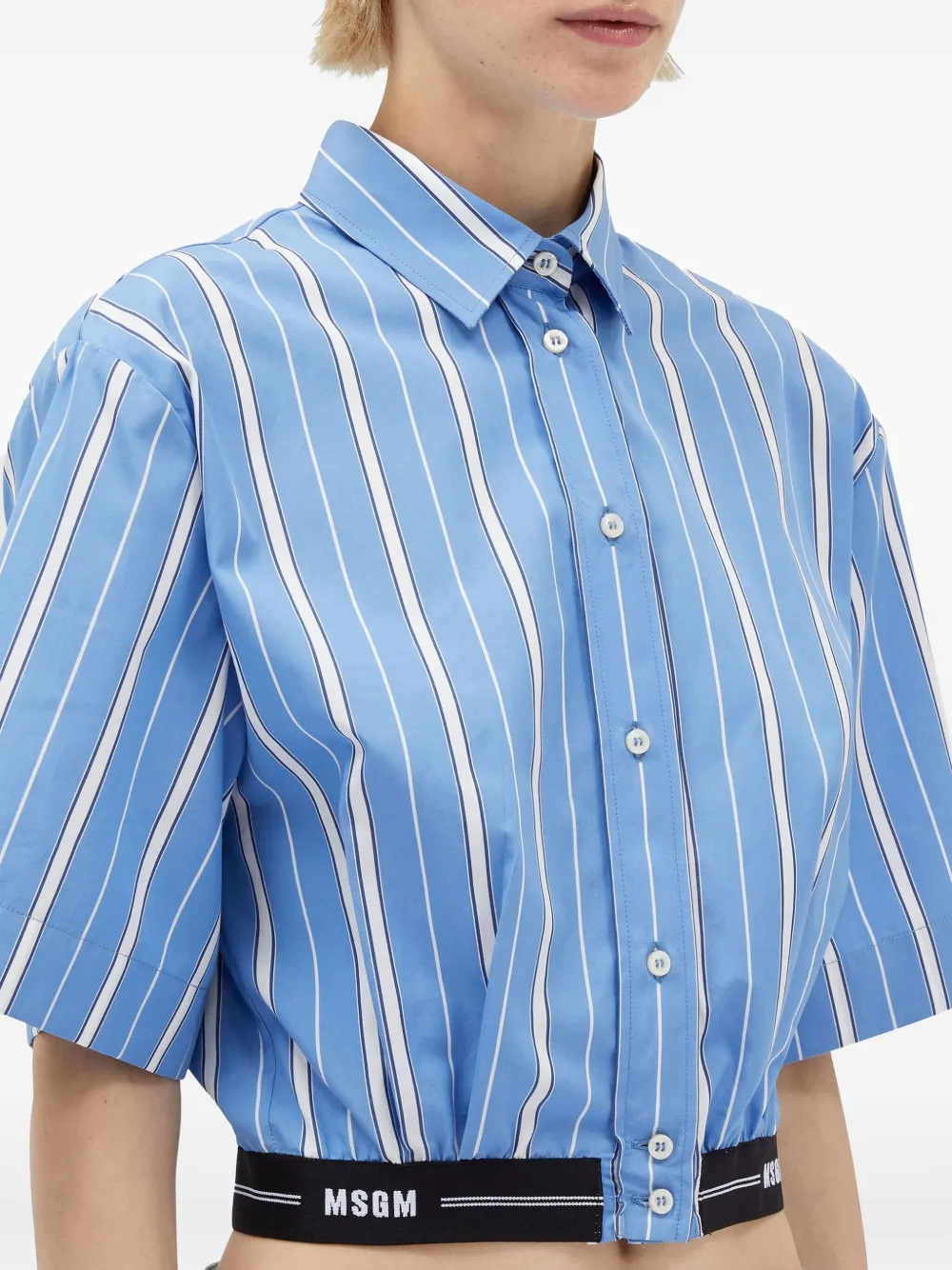 MSGM Gestreept blouse Blauw