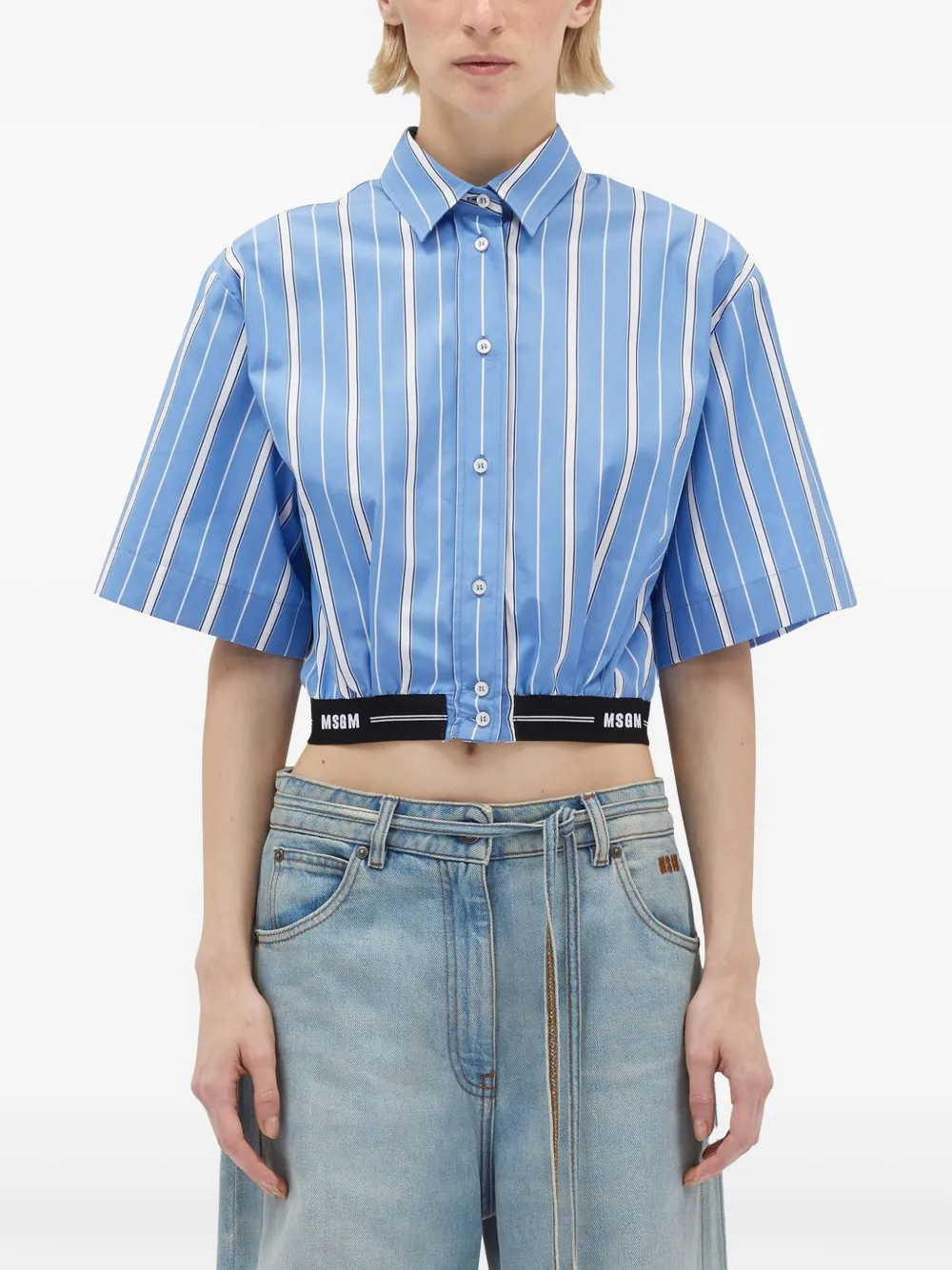 MSGM Gestreept blouse Blauw