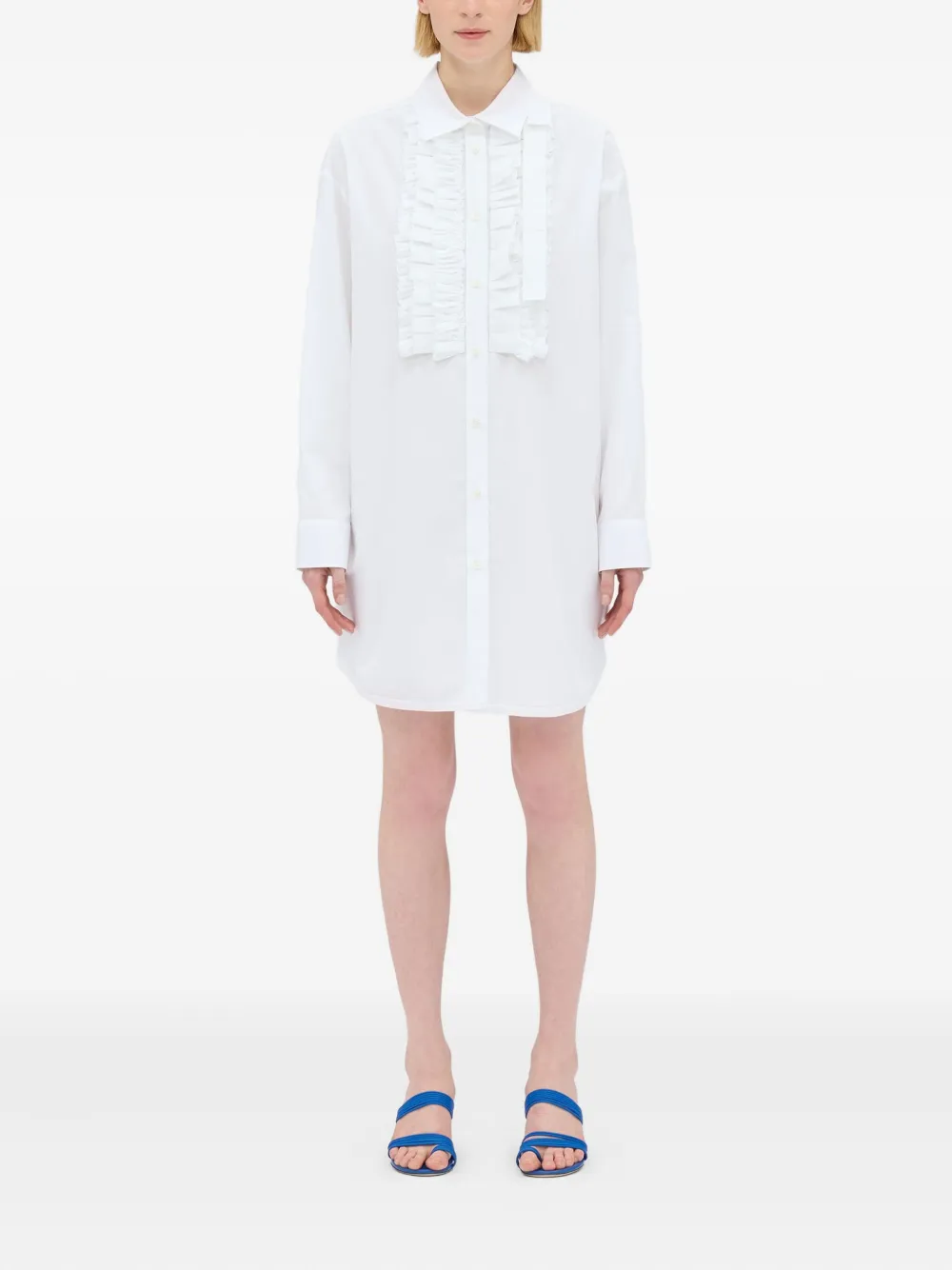 MSGM Jurk met ruches afwerking Wit