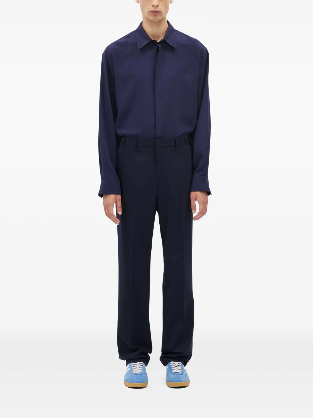 MSGM Broek van scheerwolblend - Blauw