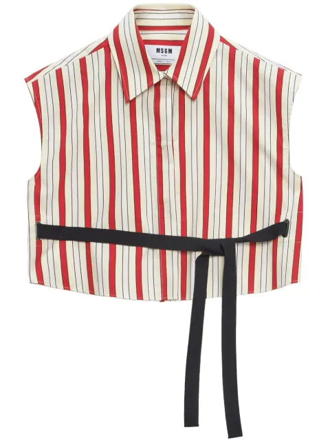 MSGM striped cropped shirt