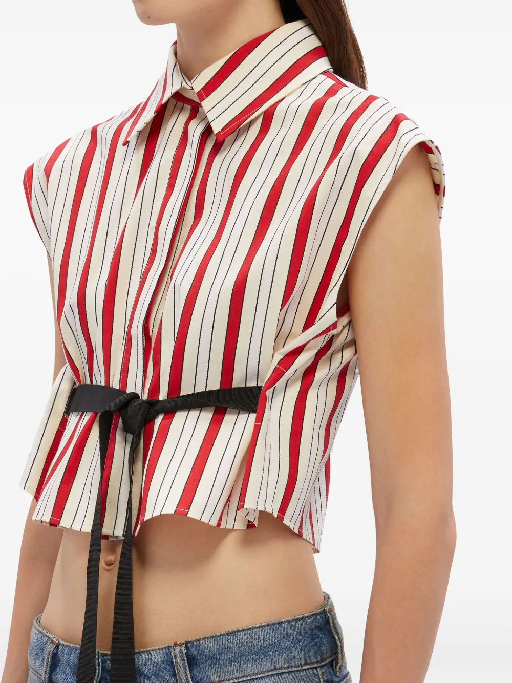 MSGM Gestreept shirt Beige