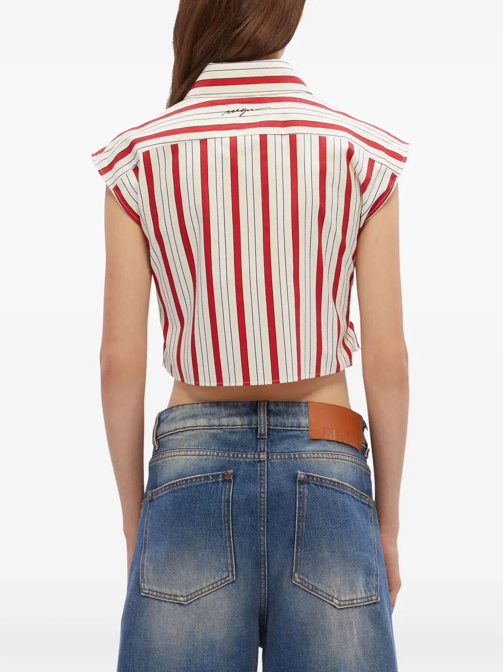 MSGM Gestreept shirt Beige