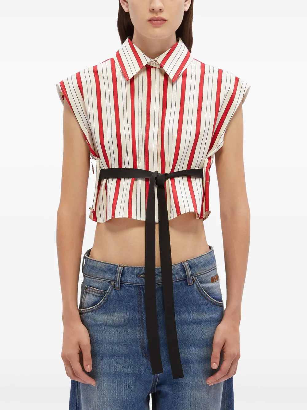 MSGM Gestreept shirt Beige