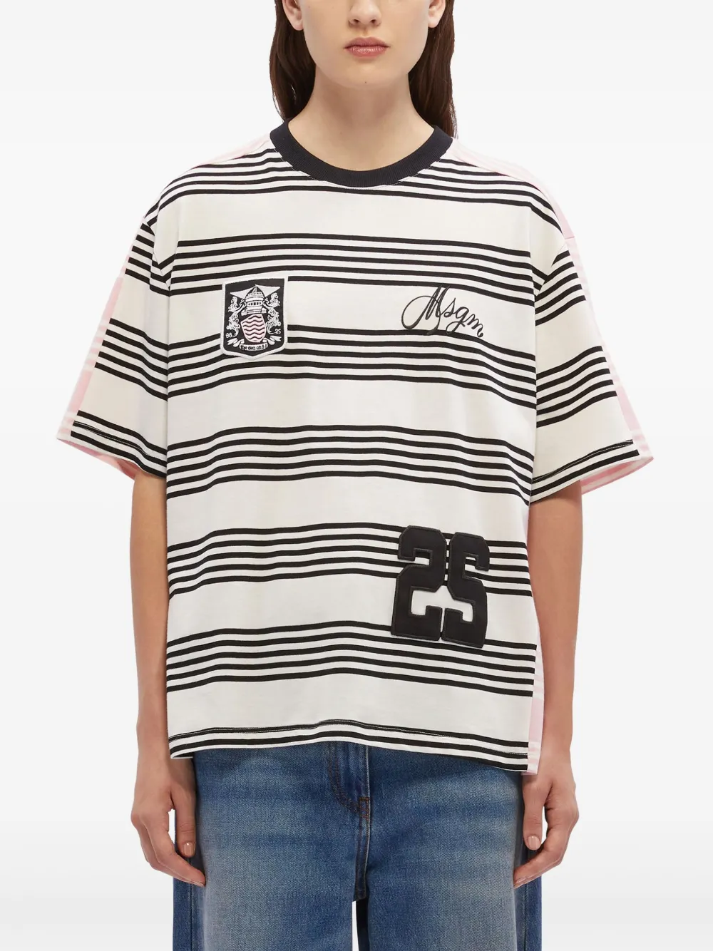 MSGM T-shirt met vlakken Beige
