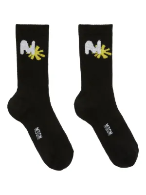 靴下・ソックス MSGM COTTON SOCKS WITH LOGO 靴下・ソックス MSGM COTTON SOCKS WITH LOGO MSGM logo-print