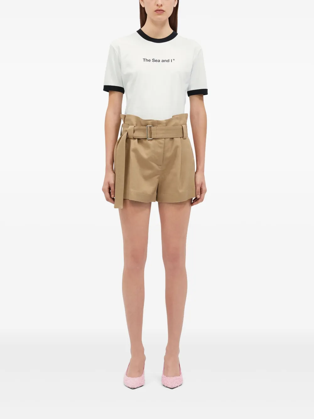 MSGM Shorts met ceintuur - Beige