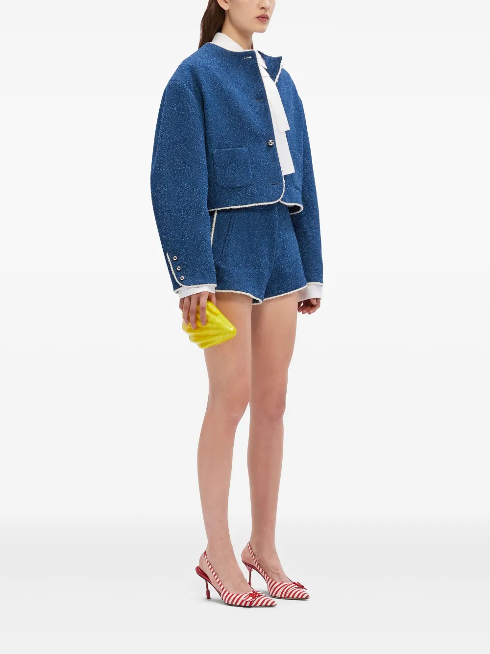 MSGM Jack met contrastafwerking - Blauw