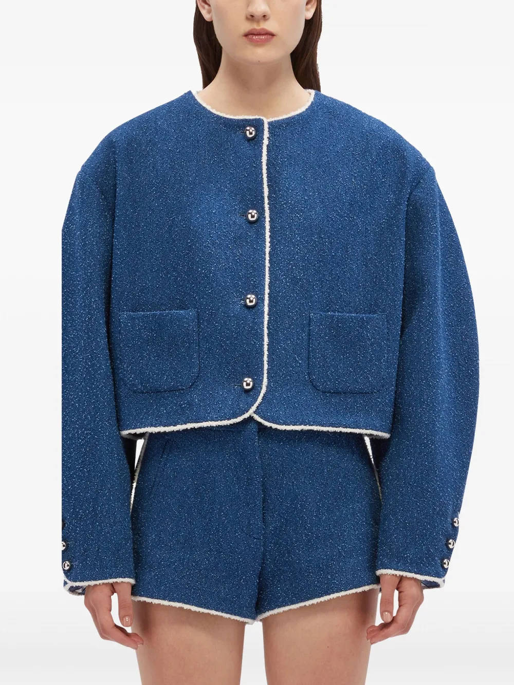 MSGM Jack met contrastafwerking Blauw
