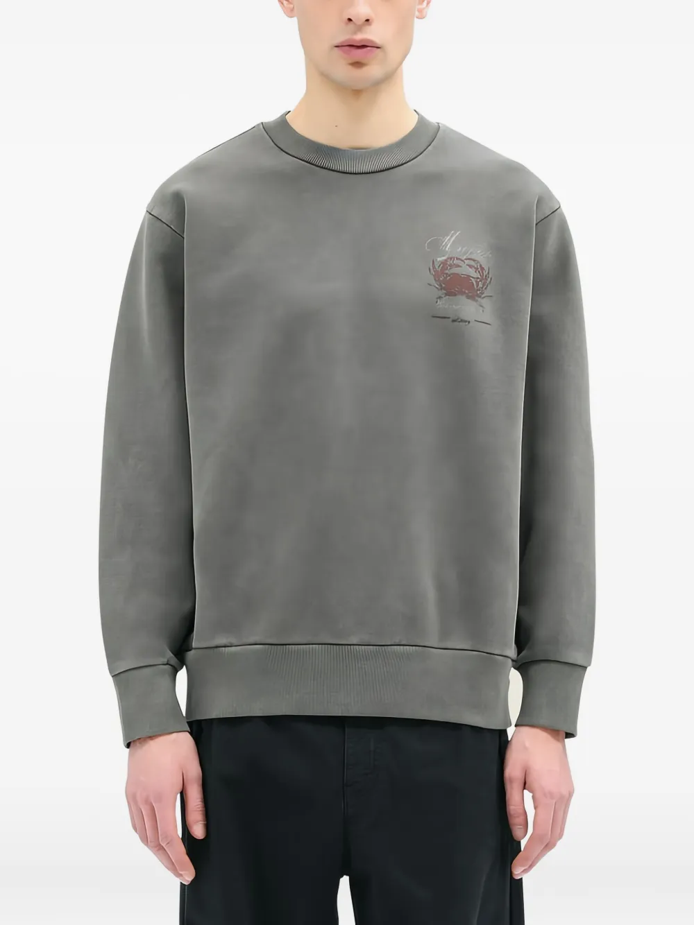 Msgm Graphic-print Sweatshirt In Gray