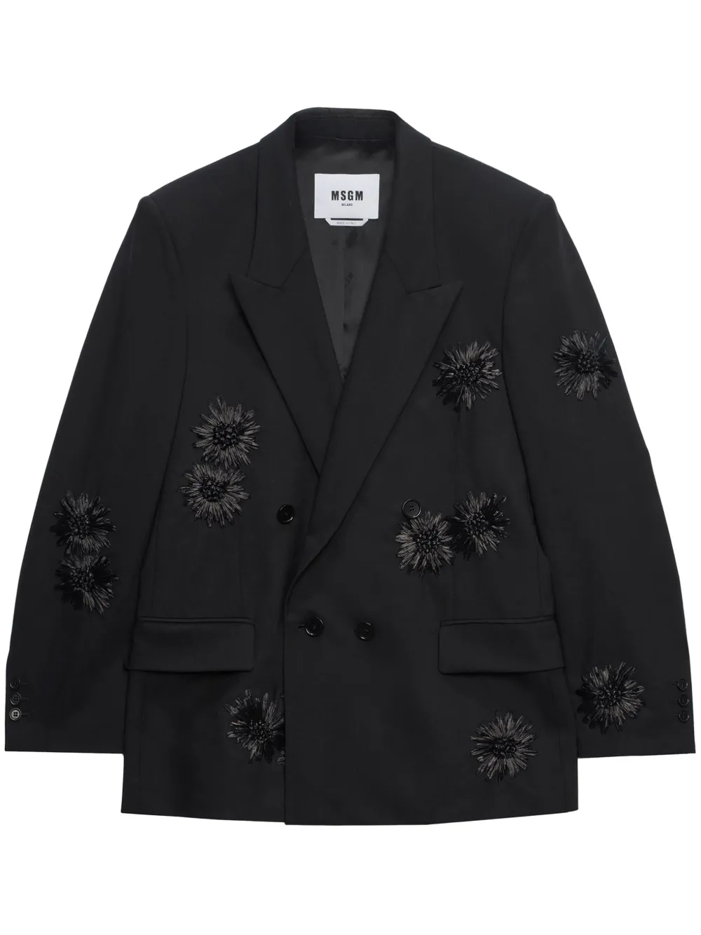 MSGM Blazer met bloemenapplicatie Zwart