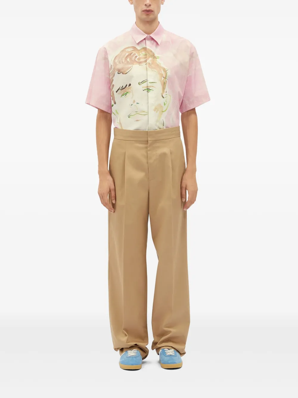 MSGM Pantalon met wijde pijpen - Beige