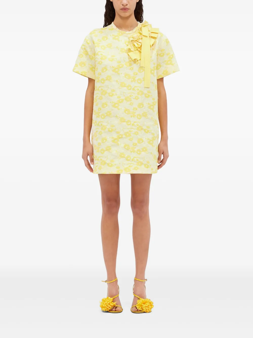 MSGM Jurk met bloemenprint Geel