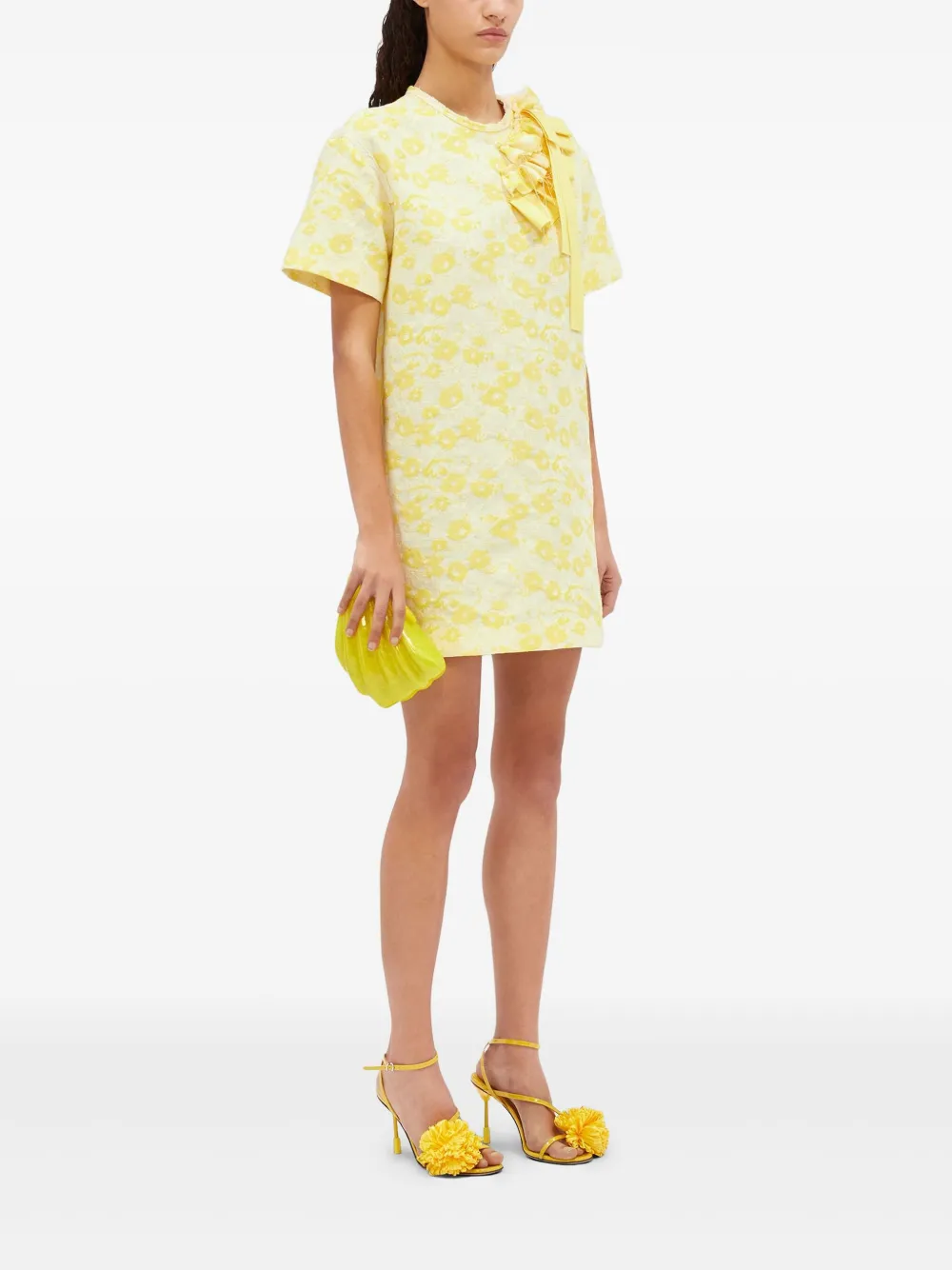 MSGM floral-print dress - Geel