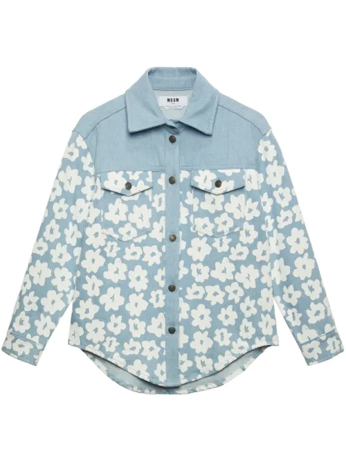MSGM chemise à fleurs - Bleu - MSGM - Modalova