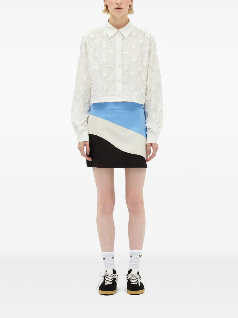 MSGM Mini-rok met colourblocking - Wit