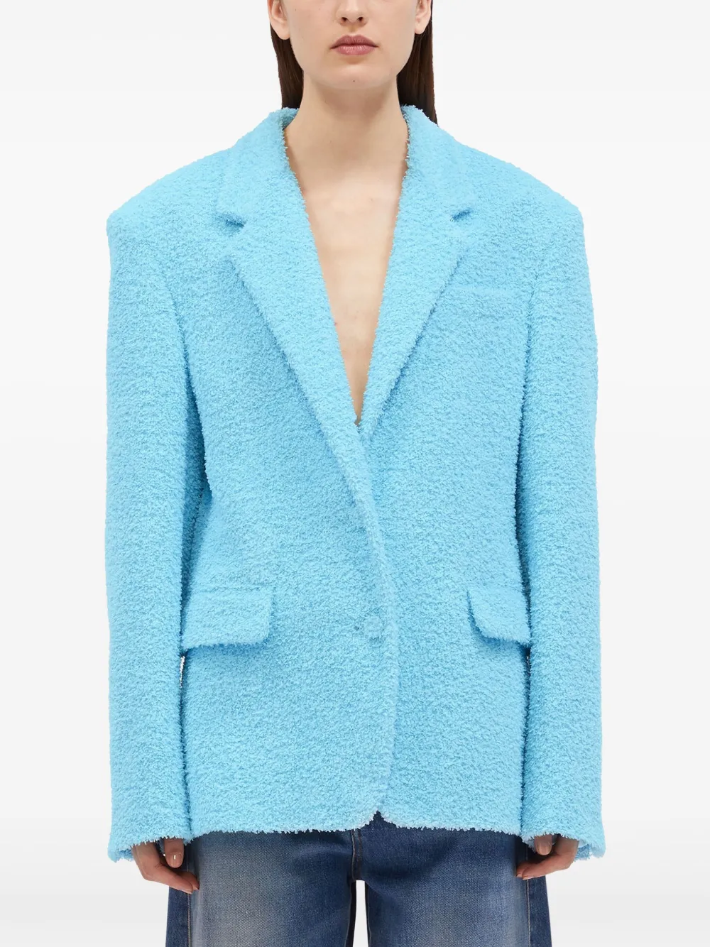 MSGM Blazer met textuur - Blauw