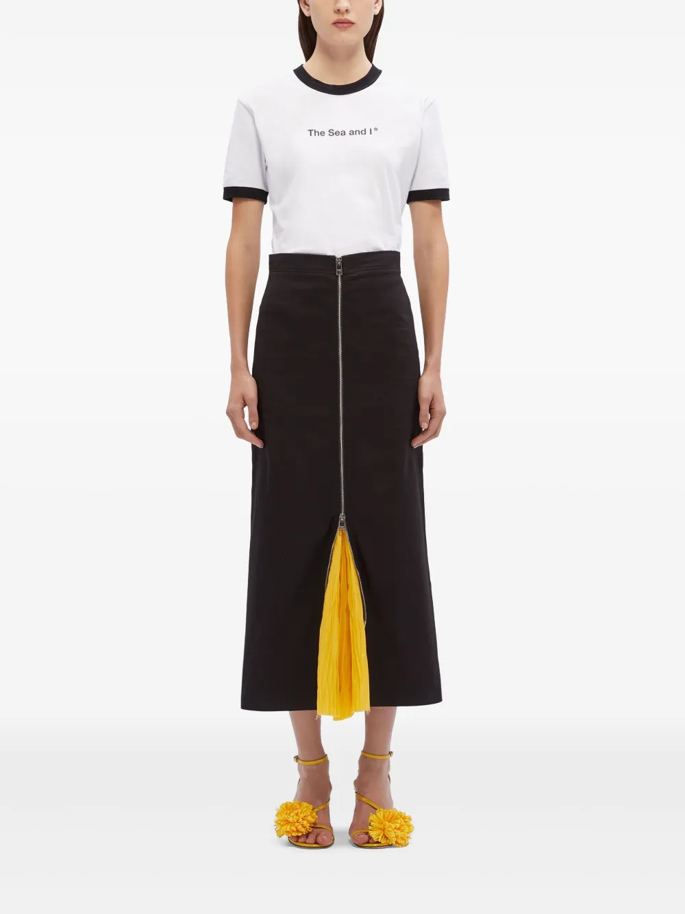 MSGM Katoenen midi-rok - Zwart