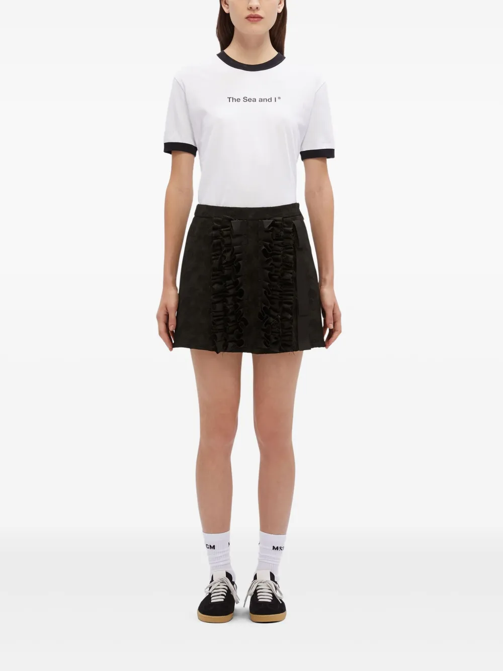 MSGM Mini-rok met ruches - Zwart