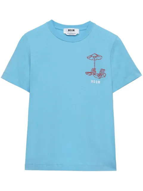 MSGM embroidered-motif T-shirt