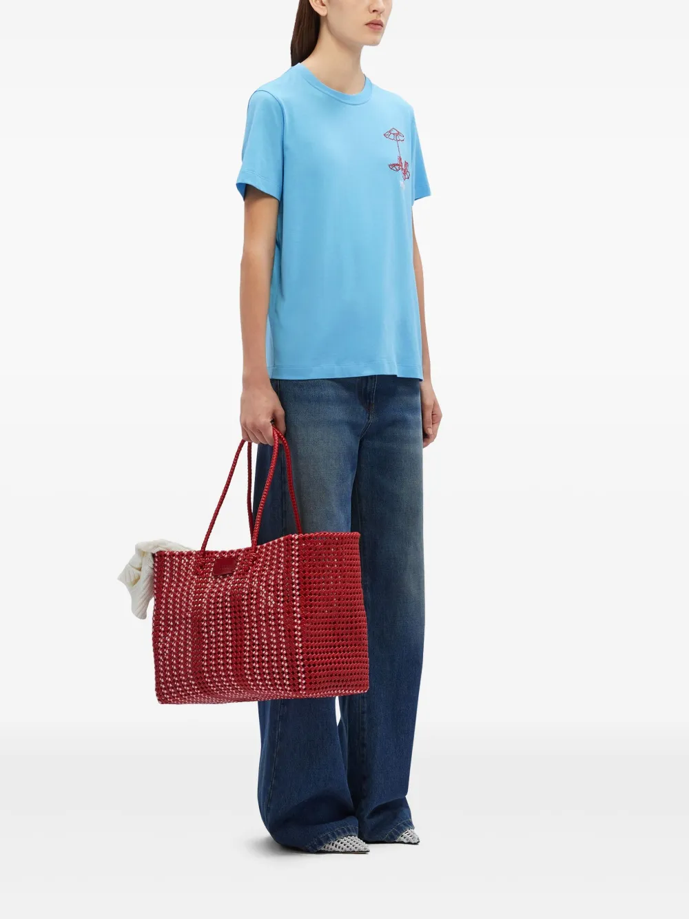 MSGM T-shirt met geborduurd patroon Blauw