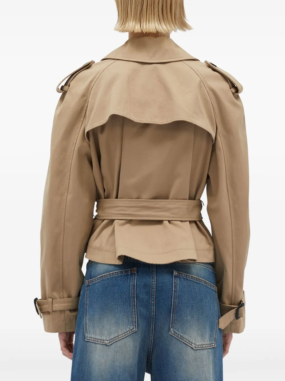 MSGM Cropped trenchcoat Beige