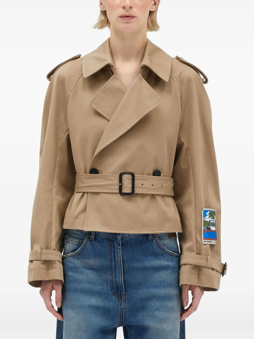 MSGM Cropped trenchcoat - Beige