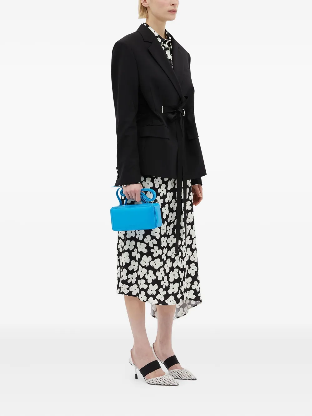 MSGM floral-print midi dress - Zwart