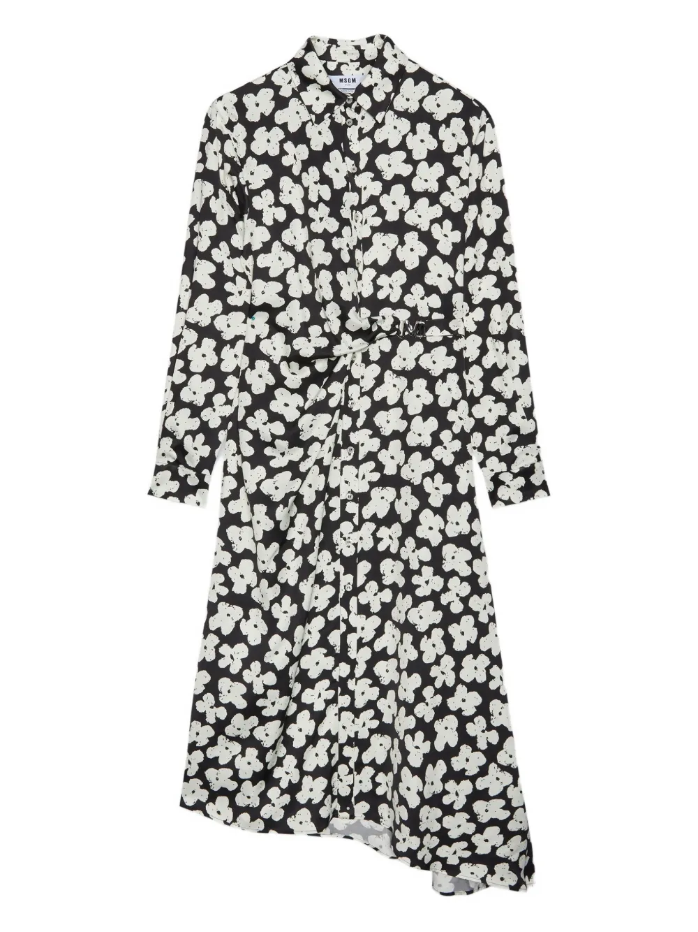 MSGM floral-print midi dress | Black | Image 1