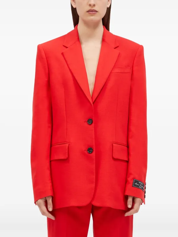 ジャケット MSGM SS22 SINGLE-BREASTED JACKET (3242MDG104_22730713) MSGM single-breasted Blazer | Red | FARFETCH